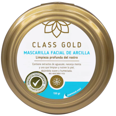 MASCARILLA DE ARCILLA CLASS GOLD PARA EL ROSTRO 150GRS